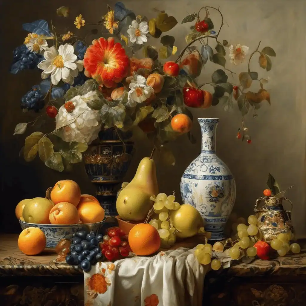 Still Life with Bottle and Fruit – Marevna (Marie Vorobieff)