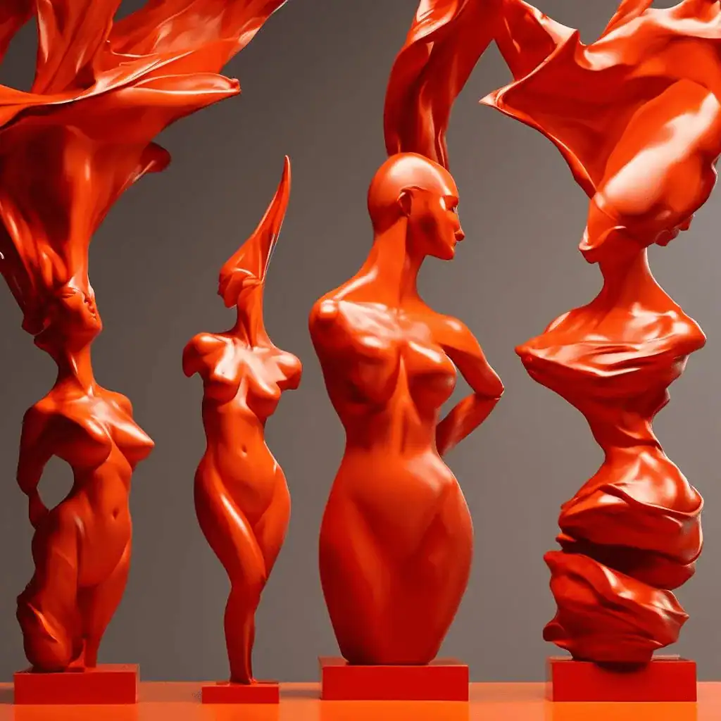 Red Orange Studio Painting – Phil Sims